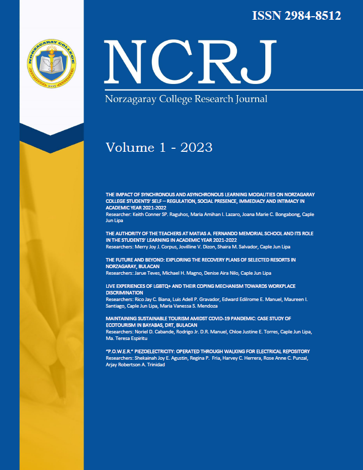 NCRJ VOLUME 1 (eISSN 2984-8520) THE FUTURE AND BEYOND: EXPLORING THE RECOVERY PLANS OF SELECTED RESORTS IN NORZAGARAY, BULACAN