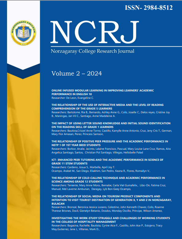 NCRJ VOLUME 2 (eISSN 2984-8520) THE RELATIONSHIP OF THE USE OF INTERACTIVE MEDIA AND THE LEVEL OF READING COMPREHENSION OF THE GRADE 5 LEARNERS