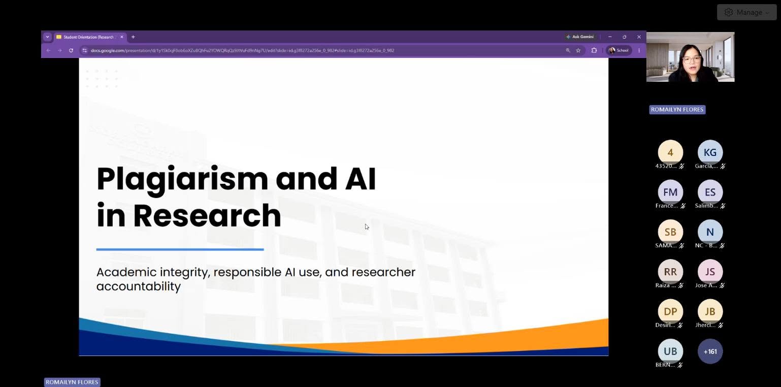 Student Research Orientation for Research 2