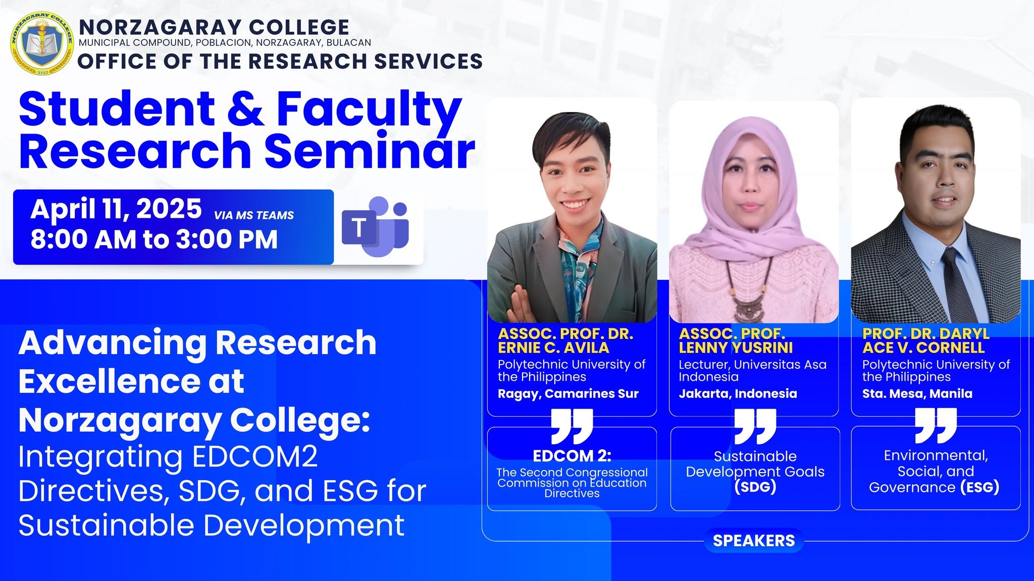 Student & Faculty Research Seminar Series