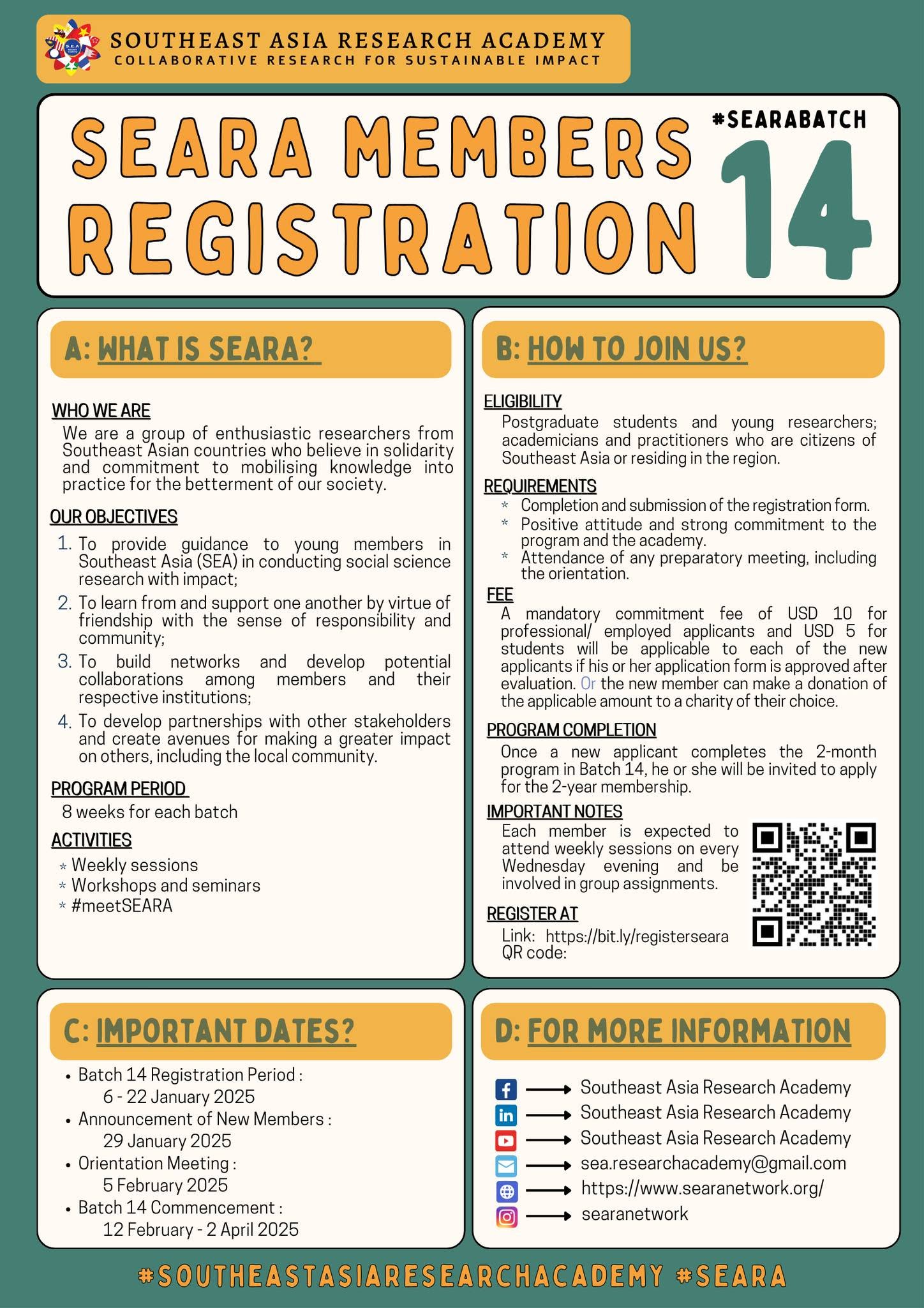 SEARA Batch 14 Registration Now Open