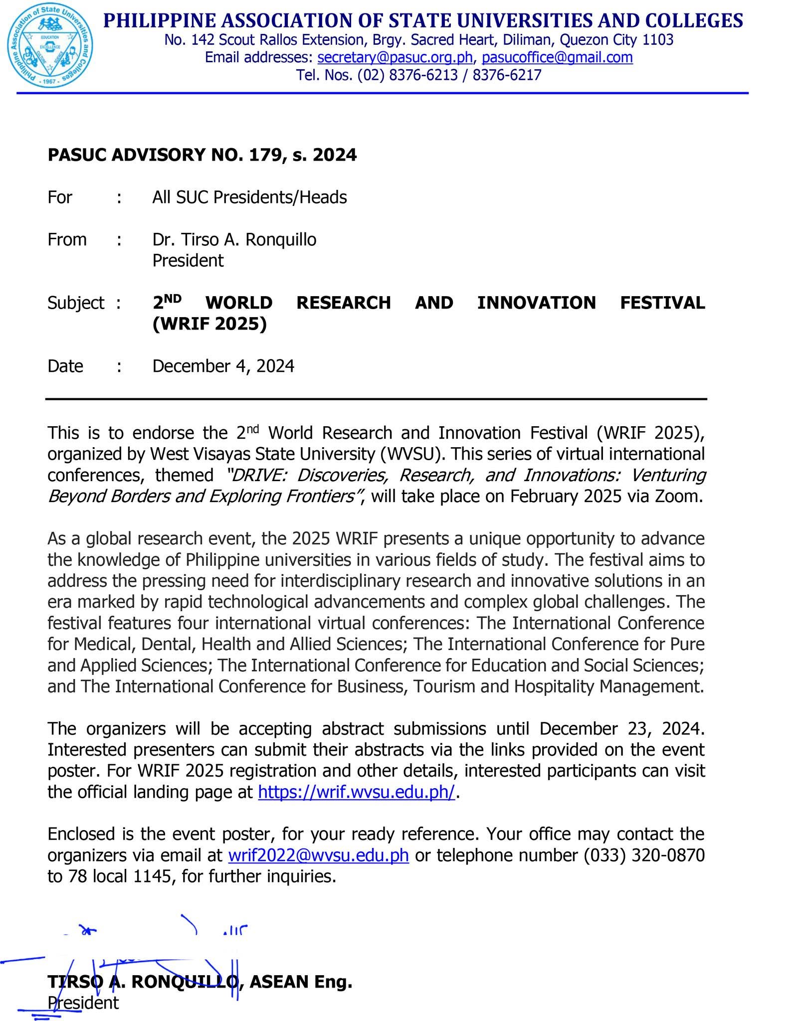 2ND WORLD RESEARCH AND INNOVATION FESTIVAL