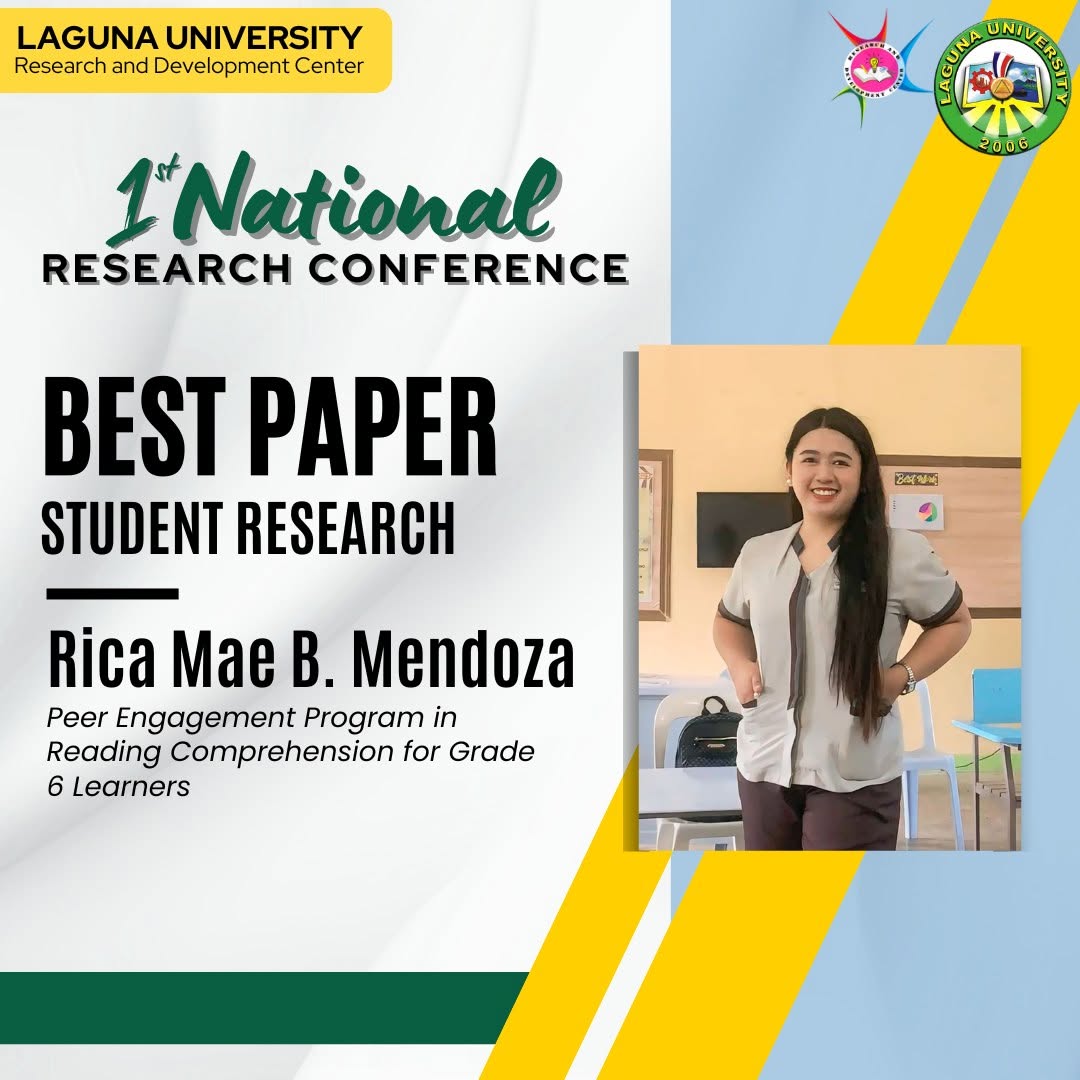 Rica Mae Mendoza Wins Best Paper Student Research Award