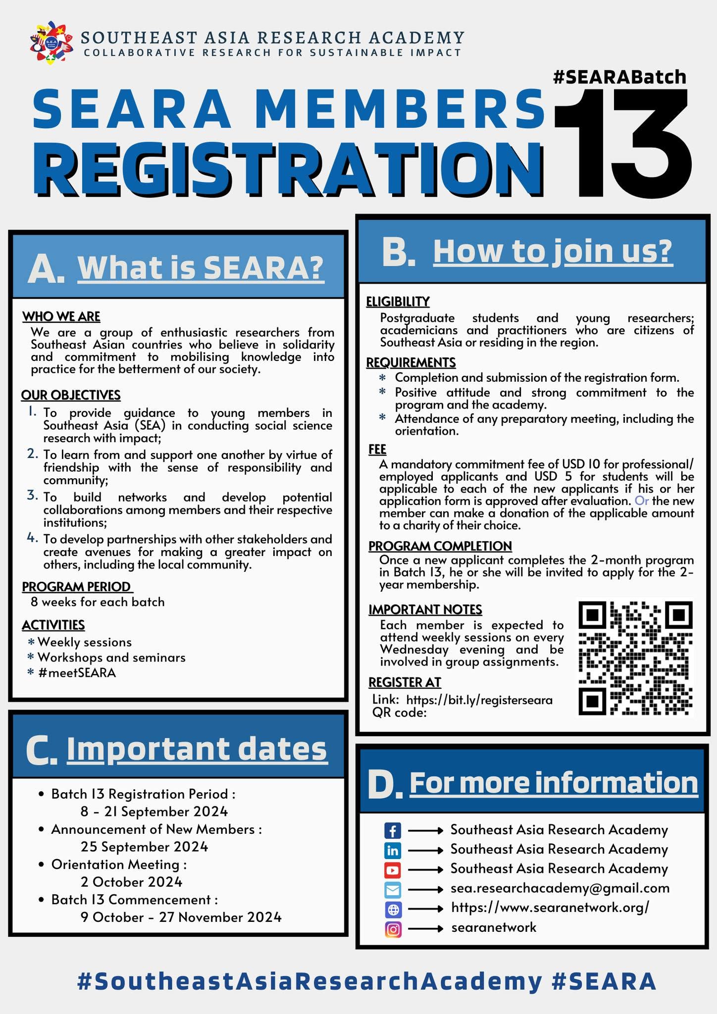 SEARA Batch 13 Registration Now Open