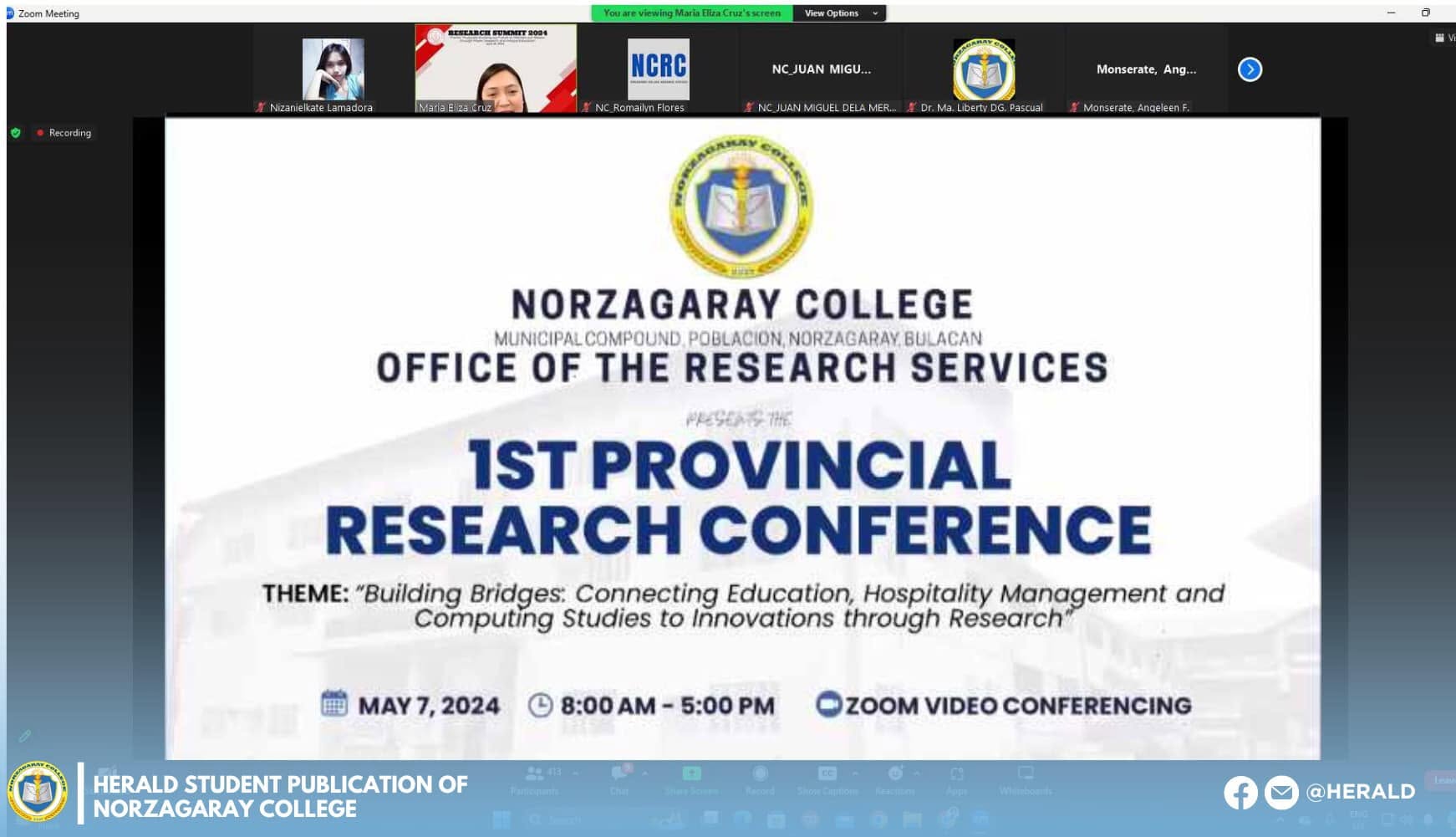 1st Provincial Research Conference 2024 – Norzagaray College