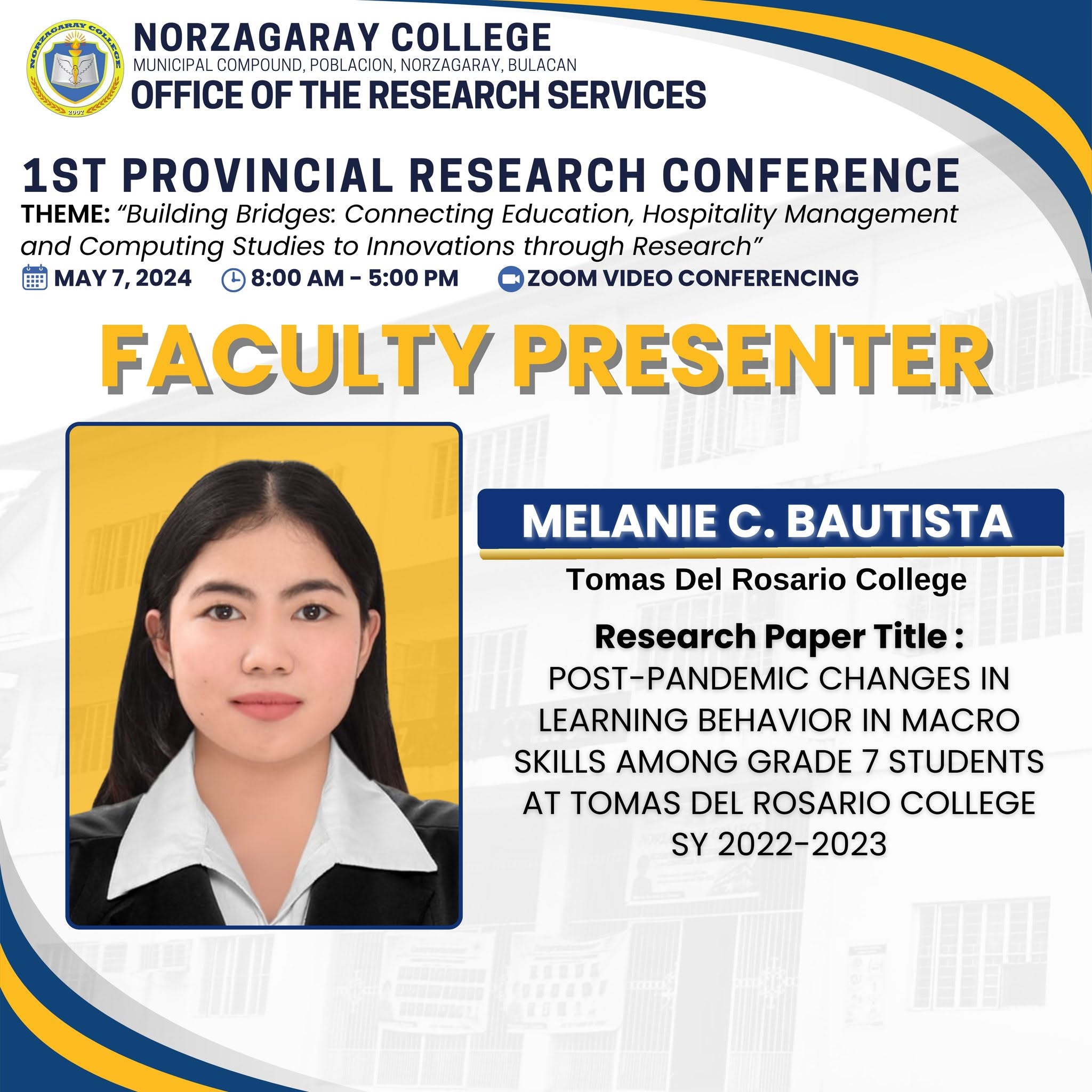 1st Provincial Research Conference – Faculty Paper Presenters