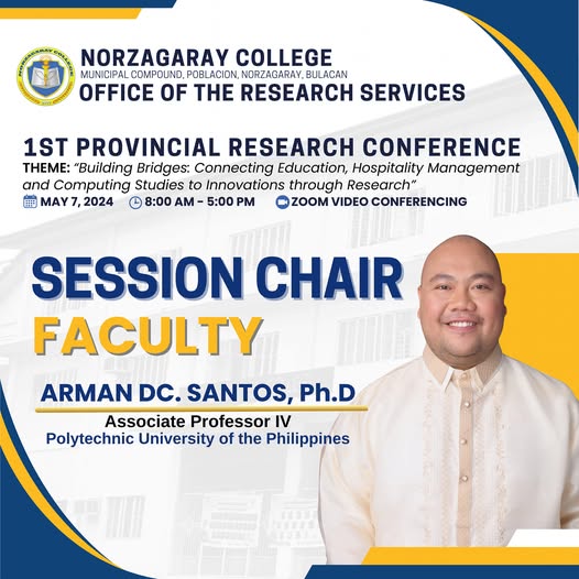 1st Provincial Research Conference – Session Chair for Faculty Research