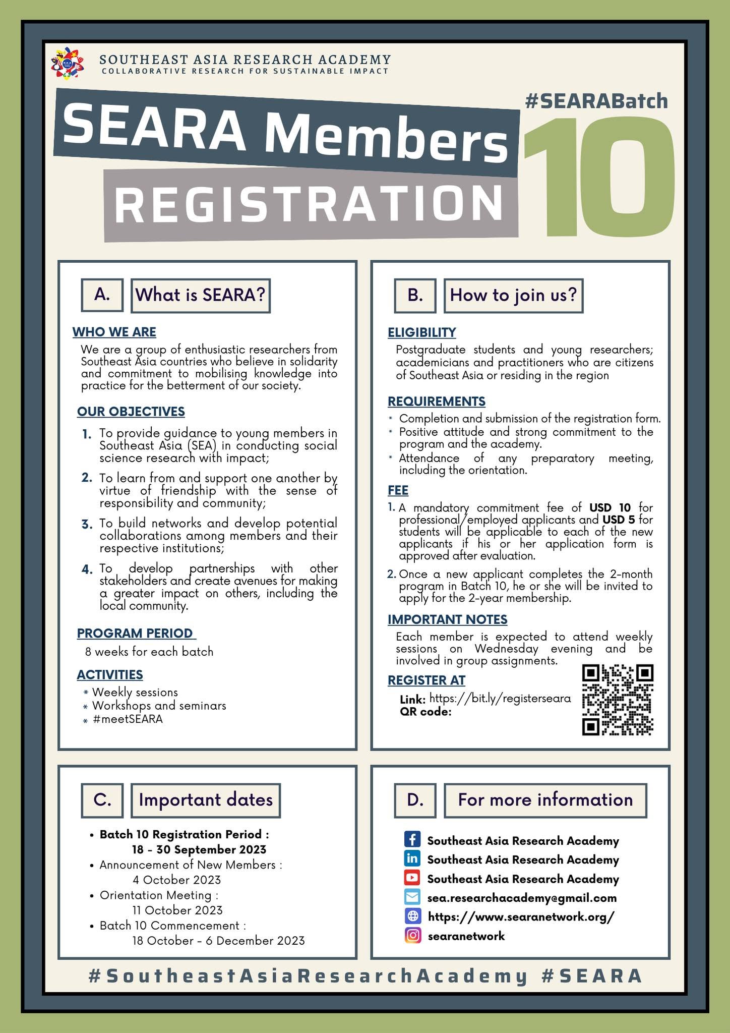 SEARA Batch 10 Registration Now Open