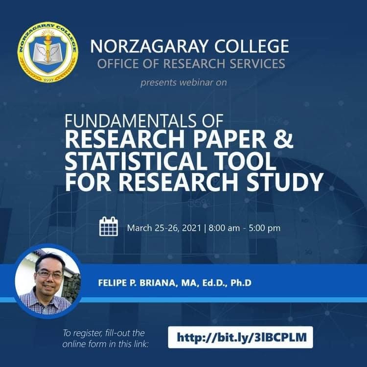 Research Webinar Series on Research Fundamentals and Statistical Tools