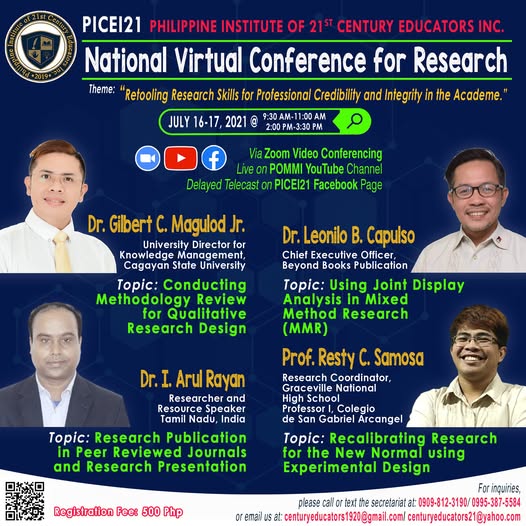 National Virtual Conference for Research 2021 – Retooling Research Skills for Professional Credibility and Integrity